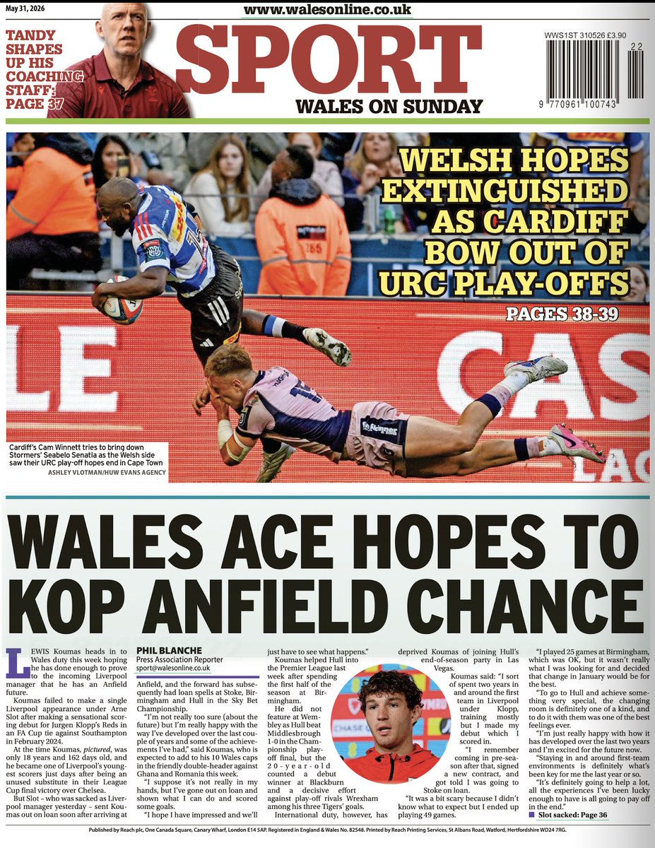 rlloydpr's tweet photo. Today's Wales on Sunday front and back pages. #SupportYourLocalPaper #RegionalFronts #buyapaper https://t.co/9xvrAoRR6o