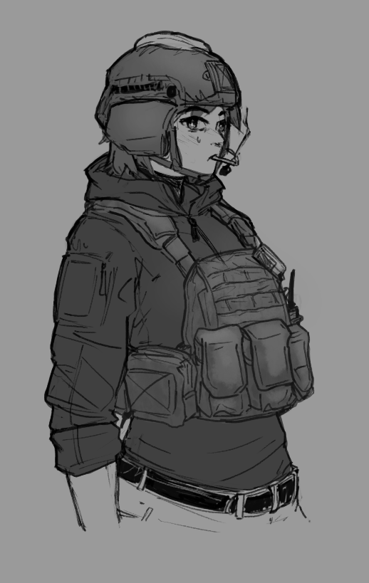 Frost84231's tweet photo. Chloe doodle in hoodie and tank top, both vest and chest rig ver. because why not https://t.co/3qDlSuIr5s