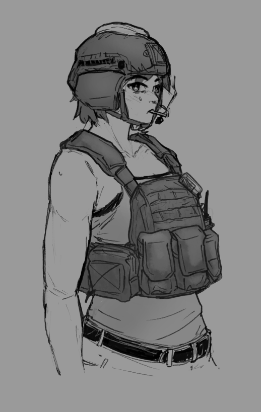 Frost84231's tweet photo. Chloe doodle in hoodie and tank top, both vest and chest rig ver. because why not https://t.co/3qDlSuIr5s