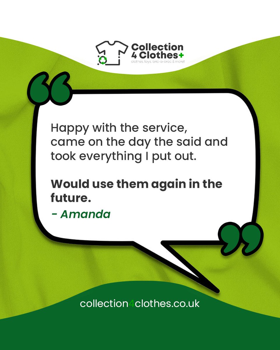 Collection4C's tweet photo. Thank you, Amanda, for the kind words and for choosing to donate your unwanted items instead of throwing them away.

Every collection helps support amazing charities while giving pre-loved items a second life 💚 https://t.co/21cCNtwP1C