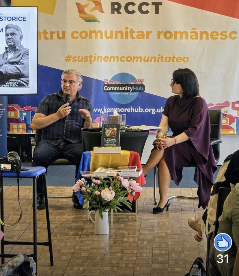 AlmasanAnamaria's tweet photo. One year after they opened the Romanian Community Centre, 
the @RCCTOfficial made us reflect on patriotism and its significance nowadays, on our past, but also on our way ahead, inviting the renowned Prof Dr Marius Turda, Oxford Brookes University to lead this debate.

Congratulations RCCT, Dorina Poenaru and your team, for this wonderful and equally necessary initiative, as well for all your other projects în support of our fellow Romanians living in the area of Harrow👋👋👋 
Thank you for all the cooperation. 

#comunitate 
#români_în_UK 
@mariusturda @oxford_brookes @brookes_history 

With @CGLondra @RobertDMARIN