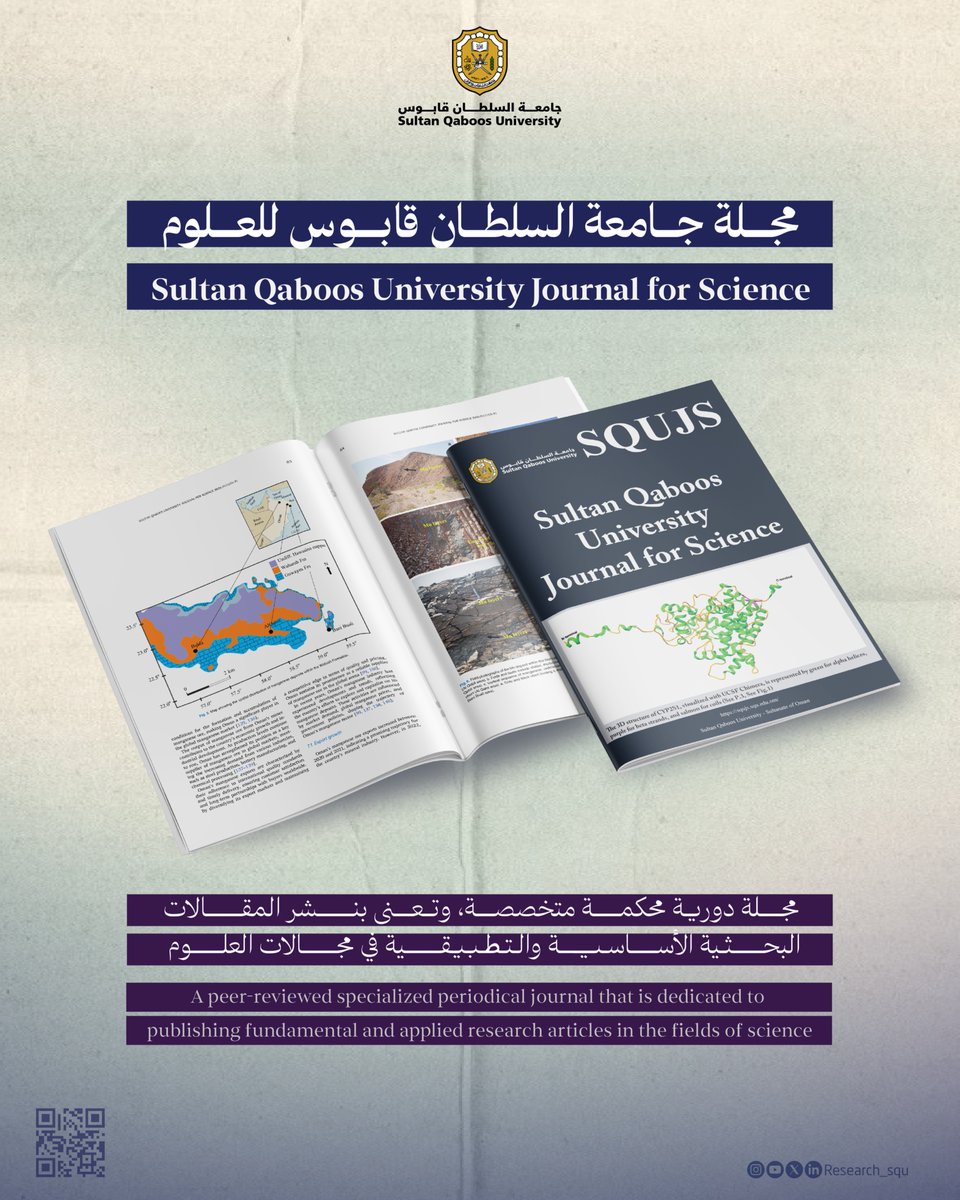 research_squen's tweet photo. 📘 How does scientific research contribute to understanding future challenges and developing innovative solutions?

Read more in the latest issue of the Science Journal 🔬✨:

https://t.co/4E3DolK8gg

#We_Research_for_Tomorrow
#SultanQaboosUniversity
#SDGs
#QualityEducation
#IndustryInnovation