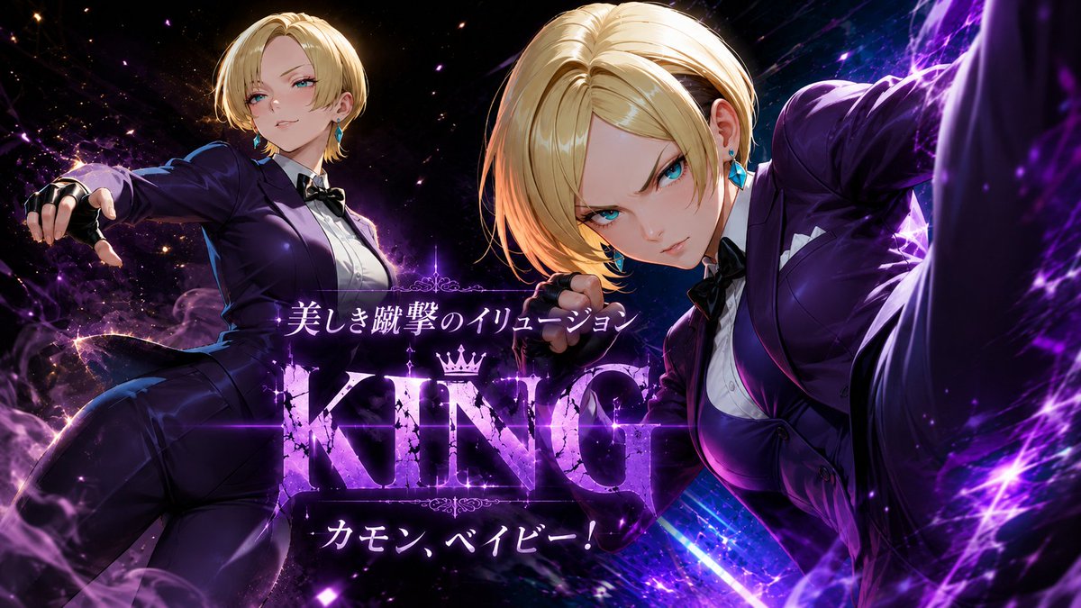 Purple Anime Fighter King Poster
