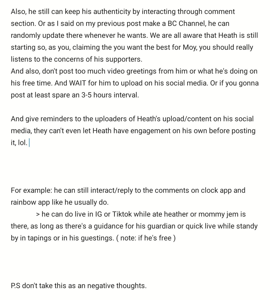 wansinabluemoy's tweet photo. Probably last say about this. I hope you think about this carefully and considered it carefully. We want the very best for out atabs, Heath https://t.co/zCJ9Dup0Dj