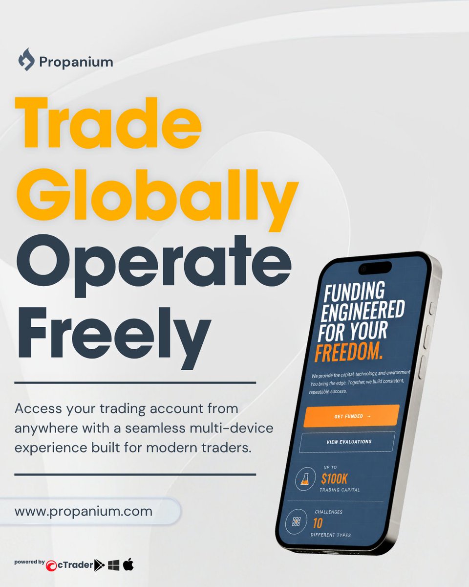 Mealseey's tweet photo. Built for traders who absolutely hate delays ⏱️❌

If you're tired of waiting days or weeks for your hard-earned money, it's time to switch to Propanium. Get your payouts processed in less than 24 hours.

✔️Multi-device trading infrastructure
✔️Up to $100K trading capital
✔️10 different challenge types
✔️Secure your account and start scaling freely today 👇
🔗 https://t.co/ocOaNuGfgY