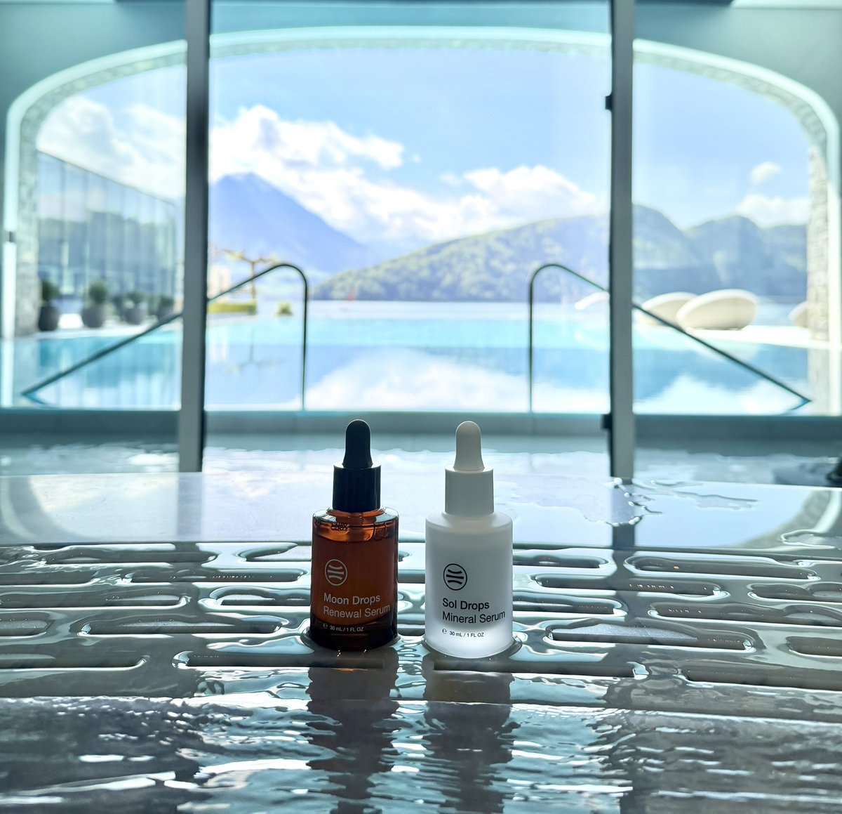 dermadao's tweet photo. Going for a swim this summer? 💦 Our Korean skincare combo is here for you: protect with our waterproof sun screen + regenerate with our antioxidant elixir. 

Have a safe ploof ploof and keep glowing 🛟 https://t.co/rxLYIrIOrw