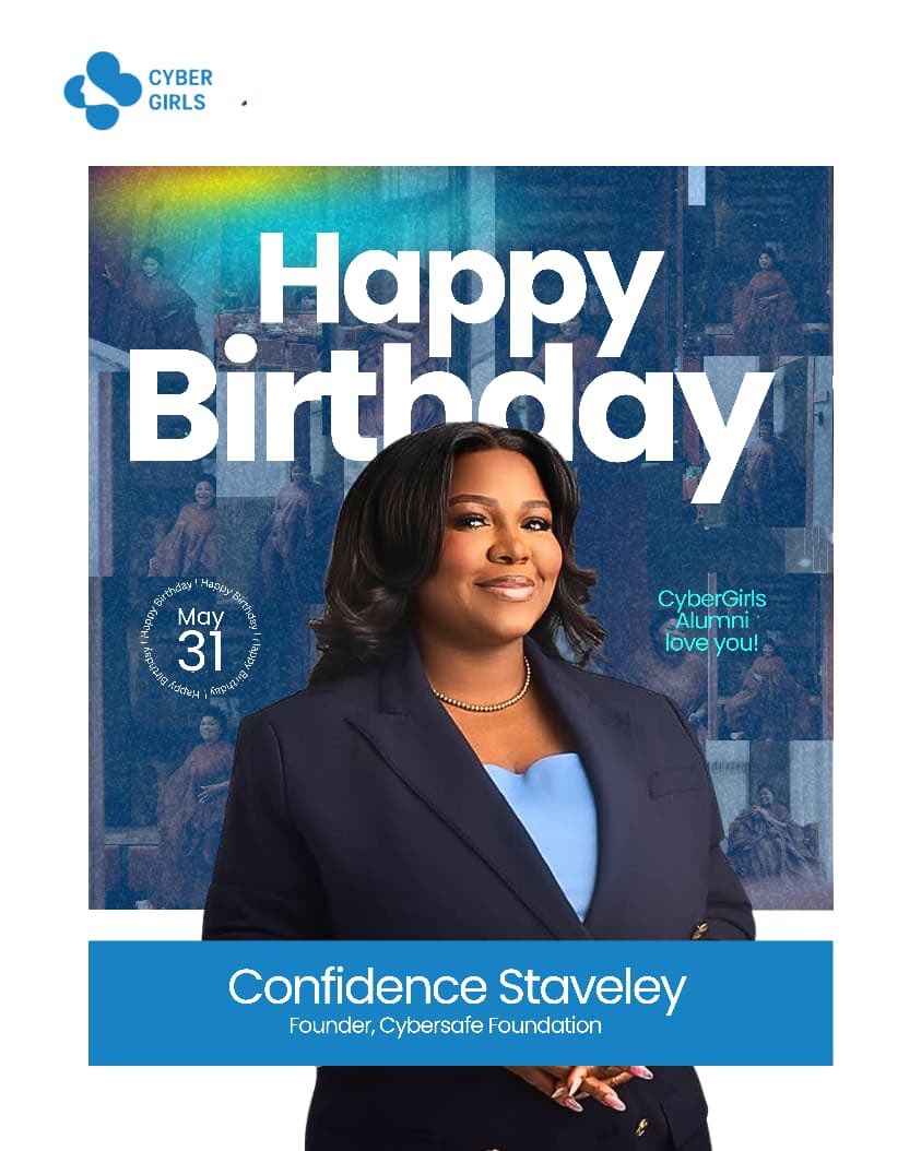 CyberGirlAlumni's tweet photo. Happy Birthday to our amazing CS, @Sisinerd! 🎉

Wishing you a day as wonderful and inspiring as you are to the CyberGirls community. Thank you for being such a blessing to us all. 🫂

@cybersafehq @CyberGirlAlumni

#ProudCyberGirls https://t.co/giRClavKcv