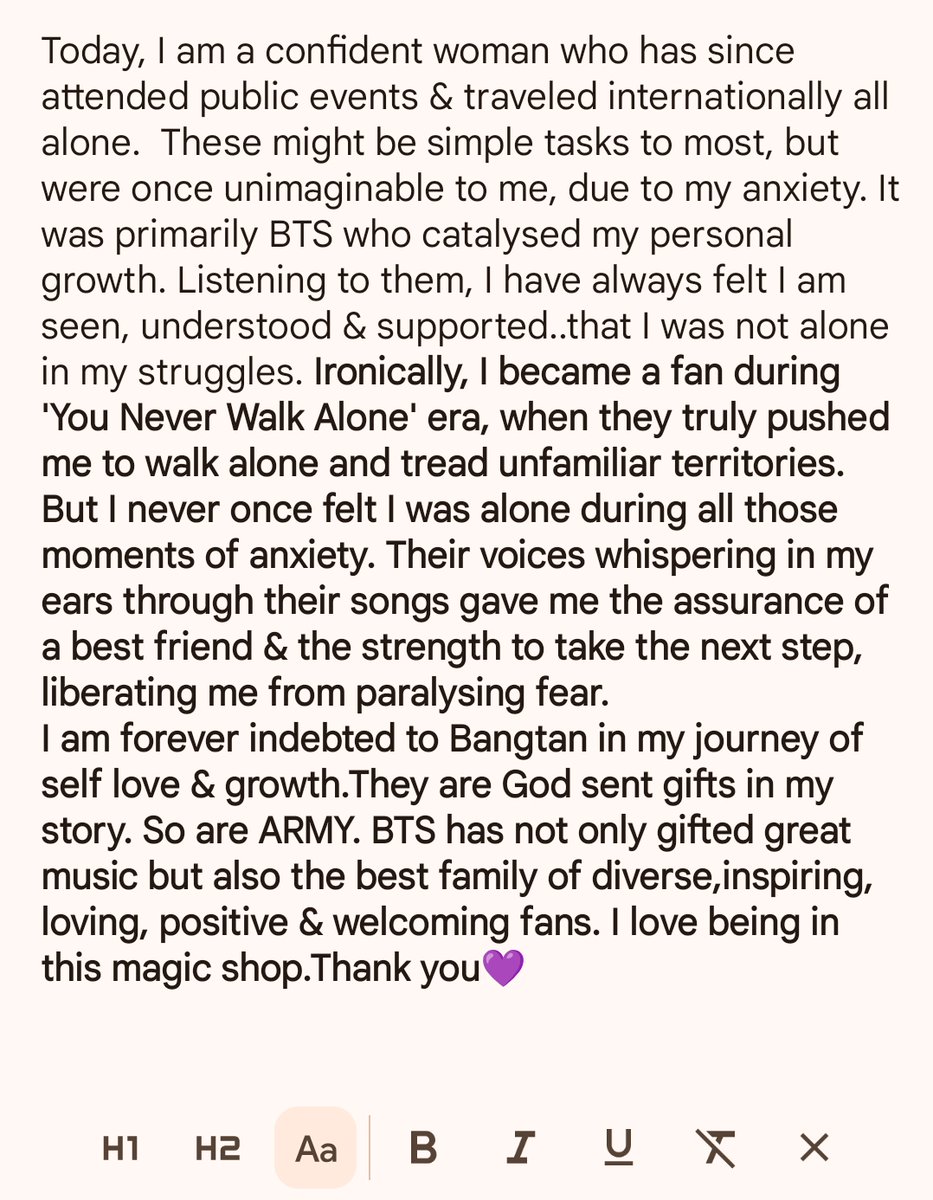 underthepeepal's tweet photo. My #KEEPSWIMMING story of how BTS empowered me with their music to liberate myself from the paralysing social anxiety I had from childhood trauma. BTS and ARMY have been instrumental in my journey of self love and growth. 
@BTS_twt @BIGHIT_MUSIC https://t.co/JKZpqRdUpm
