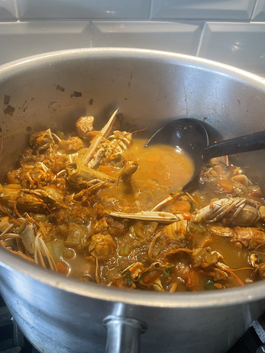 BryanWWebb's tweet photo. Sunday morning sauces and stocks on the go. Just like old times. But Mrs Webby is complaining about the smell in the house of the langoustine stock. https://t.co/jPJYSemWwa