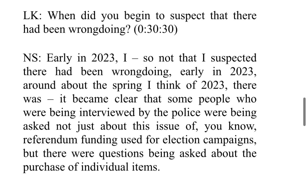 paulhutcheon's tweet photo. Nicola Sturgeon resigned as First Minister in February 2023.

She told Laura Kuenssberg she suspected wrongdoing by her estranged husband in “early” 2023. https://t.co/oyTjIxH9xx