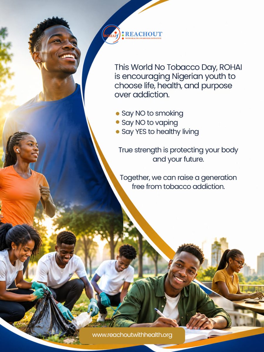rohai_ng's tweet photo. World No Tobacco Day

Smoking &amp; vaping aren’t “soft life.”
They damage your lungs, heart &amp; mental health.

Say NO 🚫
Choose health ✅

#WorldNoTobaccoDay 
#StopSmoking 
#StopVaping 
#ROHAI 
#DrugAbusePrevention https://t.co/HwESxt1EPw