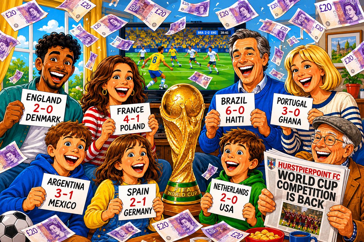 hurstpierpoint1's tweet photo. 🏆 THE WORLD CUP COMPETITION IS BACK! 🏆

Predict the scores, collect your points, win CASH PRIZES 🤑

Entry Form: https://t.co/fjwqqWQ5U1 https://t.co/1j7UOWwLUX