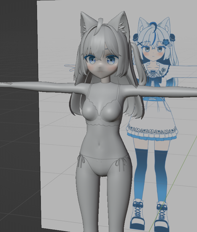hapineko30's tweet photo. 進捗
#VRCアバター制作中 
#Blender 
#Seika3D https://t.co/HGtwN9KEA6