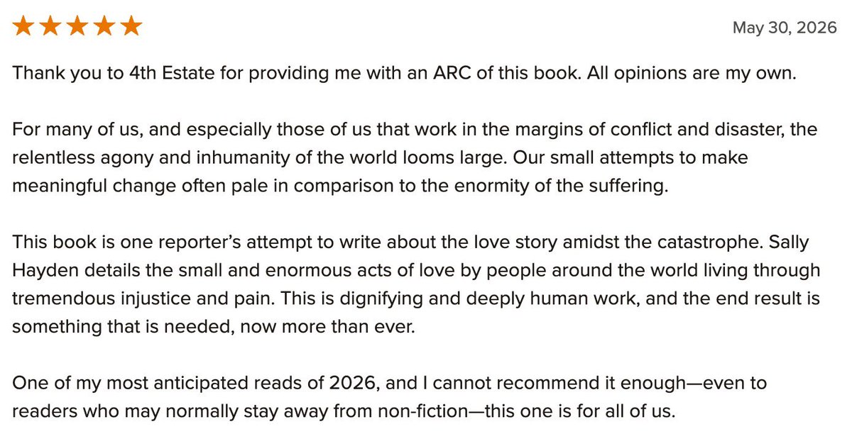 sallyhayd's tweet photo. New reader’s review for ‘This is Also a Love Story’ 🙏🙏 https://t.co/FessEc53zx
