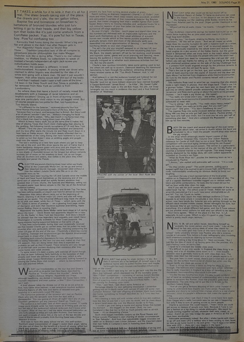 SoundsClips's tweet photo. An article on Selecter by Garry Bushell in Sounds 31st, May 1980 &amp; pic by Ross Halfin.
@TheSelecter
@paulineblackOBE
@GarryBushell
@RossHalfin https://t.co/BmHqgnxIa4