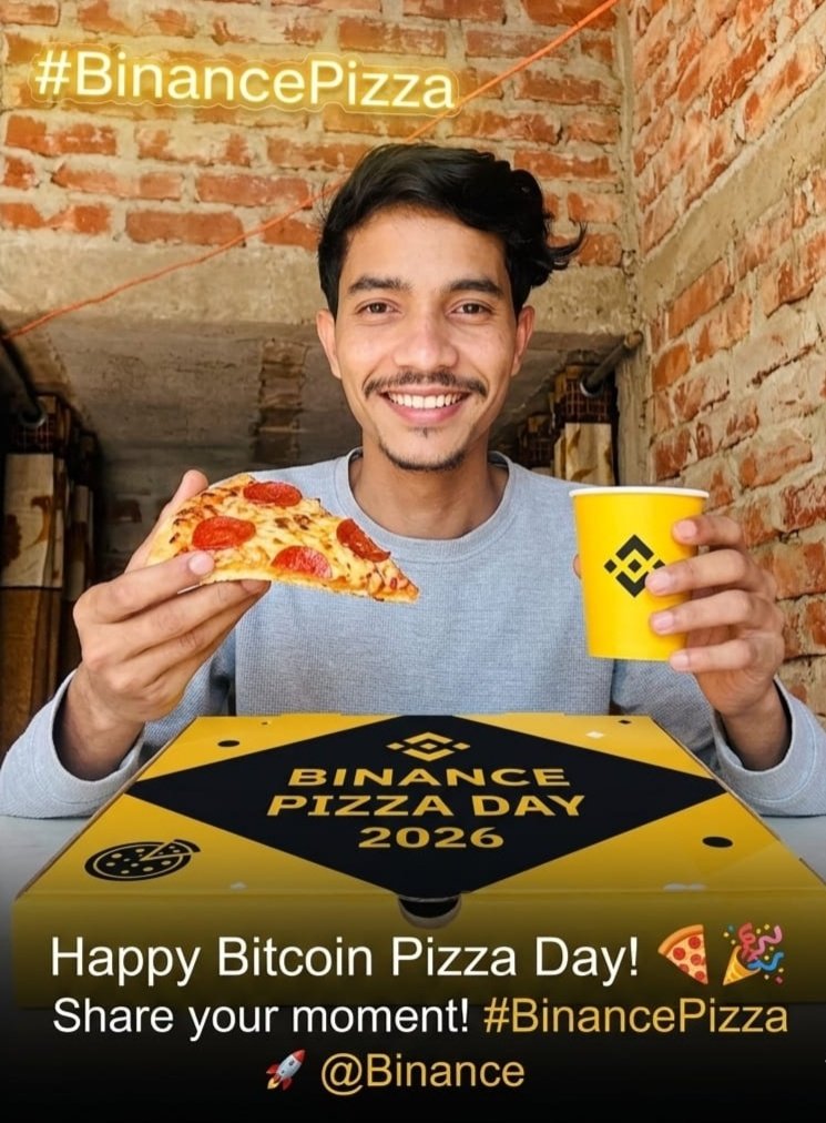 Urzamil's tweet photo. No better way to celebrate #BitcoinPizzaDay than with a hot slice of pizza and some Binance vibes! 🍕✨ Proud to be a part of this amazing journey.

Let's make this moment memorable, @Binance!

#BinancePizza #Binance https://t.co/nfbcTtxl1W