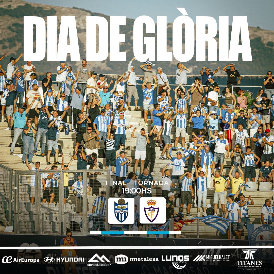 atleticbalears's tweet photo. 𝐀𝐕𝐔𝐈 𝐉𝐔��𝐀𝐌 𝐓𝐎𝐓𝐒 🤍💙

Units per un somni … 💭

🏆 Tornada Final Playoffs
🕐19:00hs
🏟️ Estadi Balear
🆚 @RealJaenCF 
📺 IB3 TV

#GlòriaATB https://t.co/KVFF4PmSNs