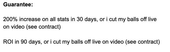 itspairaw's tweet photo. i will cut my balls off

if you don't make money or go 3x more viral than before with my services

there is no other agency owner that will put his balls on the line for his clients

except me

work with orelius https://t.co/G18ircTCov