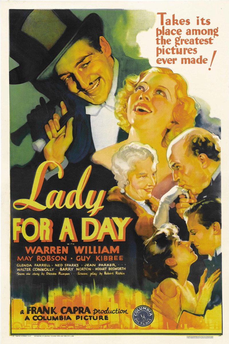 PakPelis's tweet photo. Dama por un día (1933)

Dirección: Frank Capra

Reparto: Warren William, May Robson, Guy Kibbee, Glenda Farrell, Ned Sparks, Jean Parker, Walter Connolly, Barry Norton, Hobart Bosworth, Ward Bond https://t.co/mnVzIRz8Cw