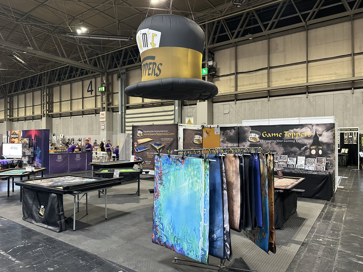 GameToppersLLC's tweet photo. @UKGamesExpo has been a blast. Great meeting so many people and backers! Last day! We sold all our floor models and have a few mats you can still get. https://t.co/vH74TEmpGf