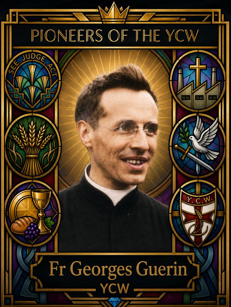 AusCardijnInst's tweet photo. Today's YCW pioneer, Fr Georges Guérin, founding chaplain of the French JOC. Two versions. Which do you like? https://t.co/BxgXMuIZzc