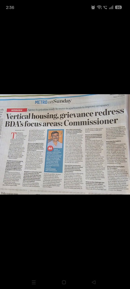 SahanaT53567's tweet photo. Delighted to read about the transformative initiatives shaping Bengaluru’s future. From vertical housing  to effective grievance redressal  every step is aimed at improving citizens’ lives.
Congratulations, @Captain_Mani72 Sir, this inspiring vision and dedicated leadership. 👏 https://t.co/rxz1PcMjUp