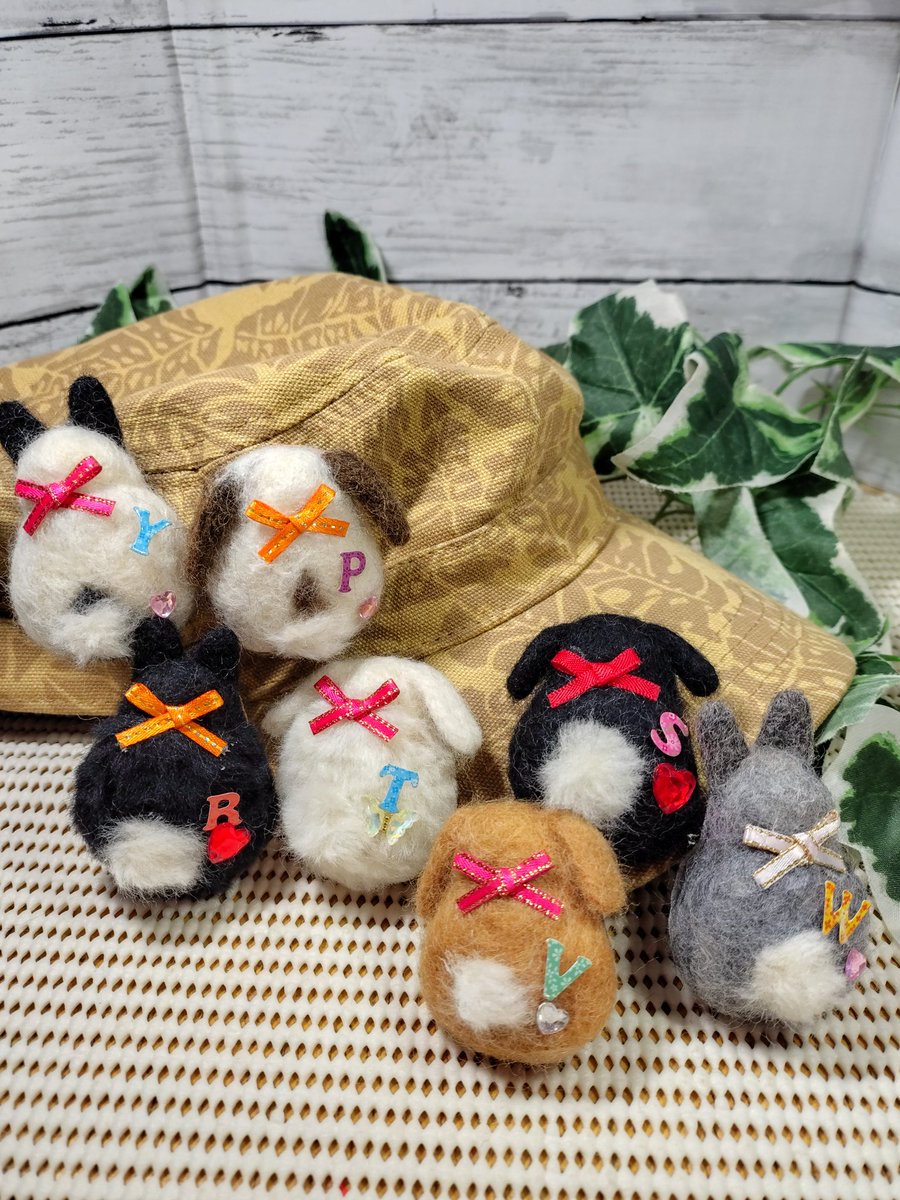 羊毛フェルト等を使用して可愛い🐰ちゃん作ってます🤗💕 見て.触れて