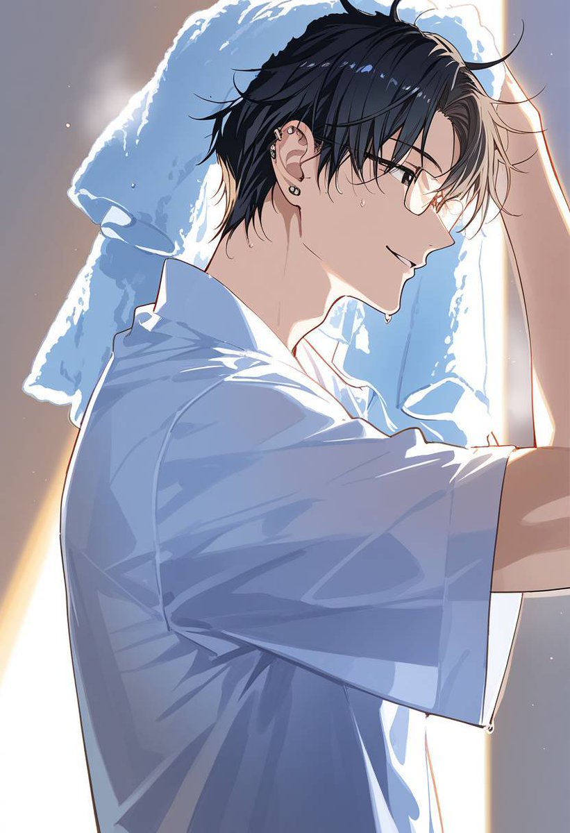 tokito97's tweet photo. AIで付くやれた我どすぅ！！！
こんなにかっこよくしてくれるなんていいですなぁ(  '‐' )
まぁ普段から眼鏡をしてるしピアスは少ないのにAIだと多くなるのかぁ(  ˙꒳​˙  )ﾌﾑﾌﾑ…
確かに今はこの髪型になってるけど実際はもうちょい長いぞよ(  '‐' )
まぁAIだからいいかぁ！！ https://t.co/XYuWWWNXBB