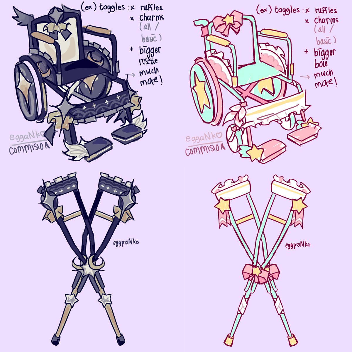 TheCxsmos's tweet photo. Hi fairies and mermaids! 🧚‍♀️🧜‍♀️✨️ I've been working with a friend (@ eggpanko on tt) to create some beautiful concepts that I'm sure everyone will enjoy... 🥁🥁🥁, wheelchairs and crutches! 🦽🩼 Hopefully these are princessy enough for you guys! 👑💖 #rhtc #royalehigh #rh https://t.co/HVmwHs00On