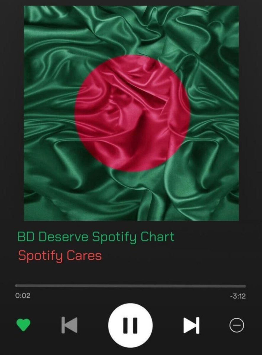 Ot7_queenlisa's tweet photo. Hello, @SpotifyStatus, @SpotifyCares 

it's been 5 years since @spotify was launched in Bangladesh and we still don't have our own regional charts, We'd like to know the demand of artists here, please consider our idea, thank you!

#BringSpotifyChartstoBD 
#BDdeserveSpotifyChart https://t.co/uFjWQ7CDP5