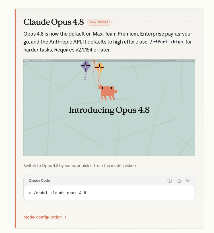 oikon48's tweet photo. What's new in Claude Code (May. 25-29)

- Claude Opus 4.8
- Dynamic workflows
- Security guidance plugin
- Fast mode on Opus 4.8

and more...
https://t.co/z9S8Wa2Jqn https://t.co/LCgEhw4wYu