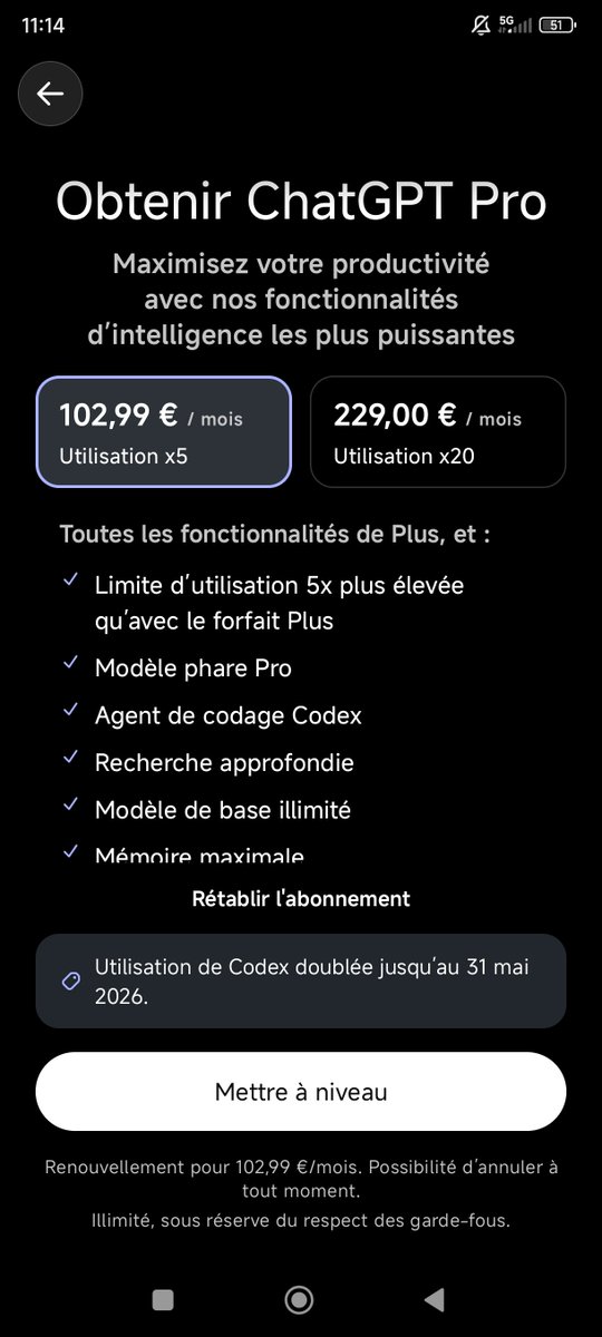 AirCodeLab's tweet photo. @OpenAI achetez-vous un cerveau sérieux !!!! 102,99 ça rime à quoi les 2,99 € au pire vous auriez mis 149,99 j'aurais compris mais là je vois pas trop la logique !. Ou c'est les 2,99 € qui vous manque pour vous acheter le cerveau ! https://t.co/1PoVnHHWZ9