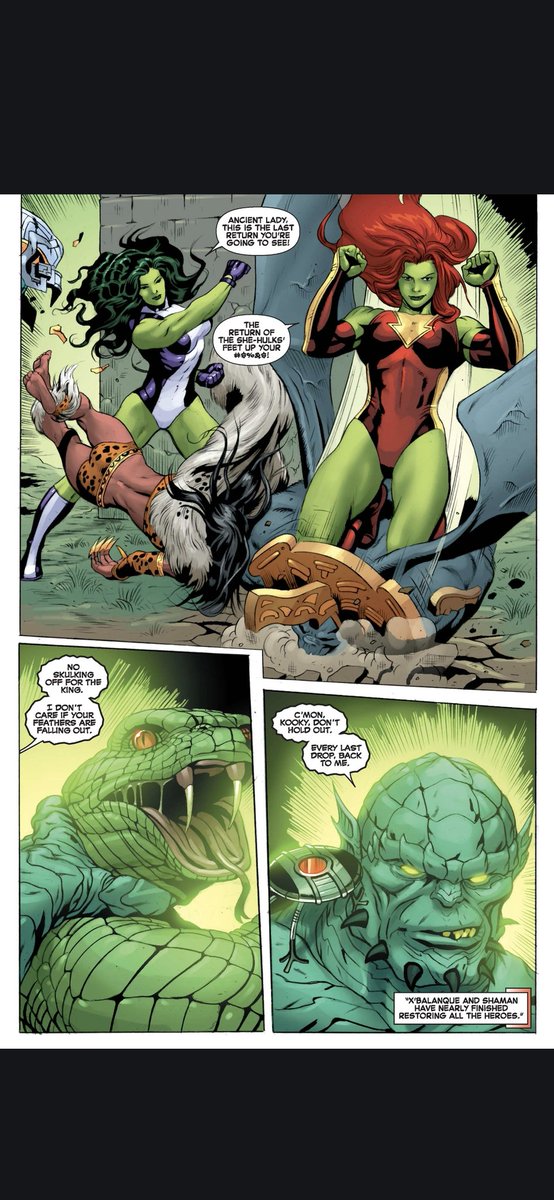 allthingshulk's tweet photo. In the final issue of Jeff Parker's exciting run, power is restored to Red Hulk and the other heroes. The Red Goliath and his team defeat the Mayan Gods and save the earth https://t.co/LC9QfEROfB