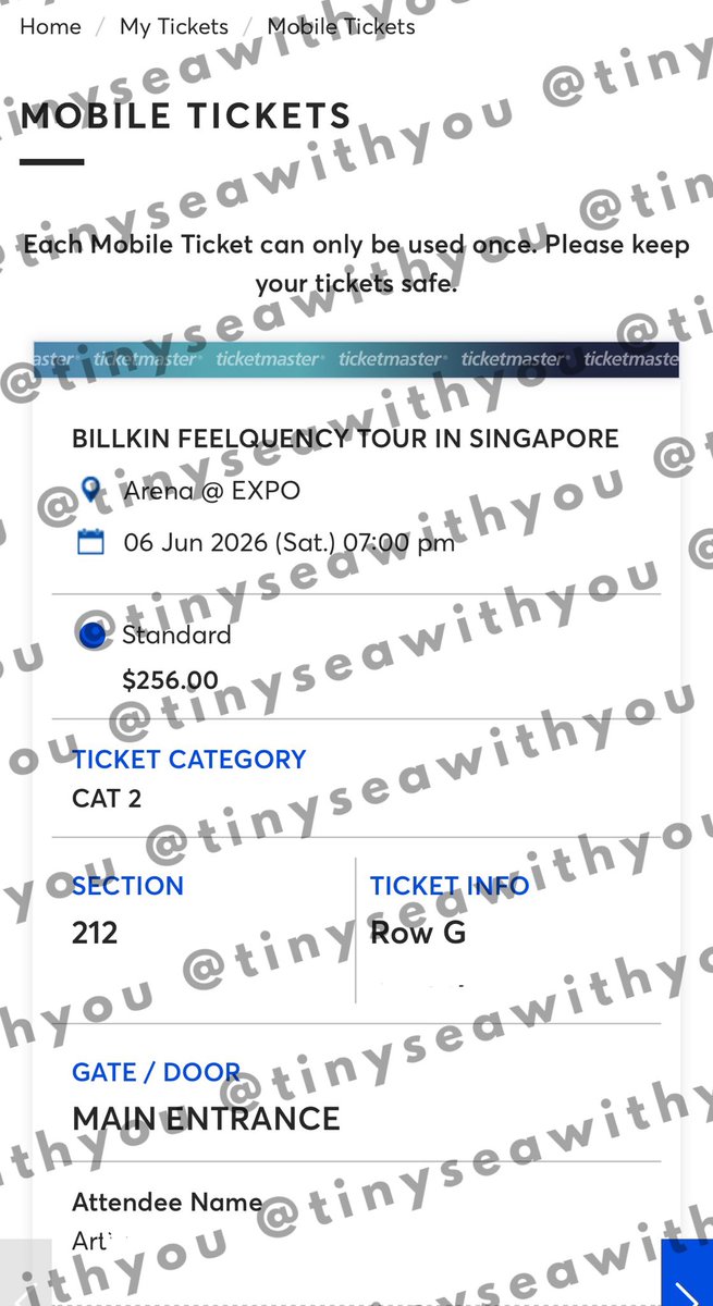 tinyseawithyou's tweet photo. [WTS/LFB] Billkin Feelquency Tour in Singapore 🎫

Cat 2 x 1 seat
(Section 212 Row G) @ original price w/o booking fee

selling bcos my friend can’t attend
DM if interested ✨

#BILLKIN_FEELQUENCY_TOUR 
#BILLKIN_FEELQUENCY_TOUR_IN_SINGAPORE https://t.co/UtcynBwXb2
