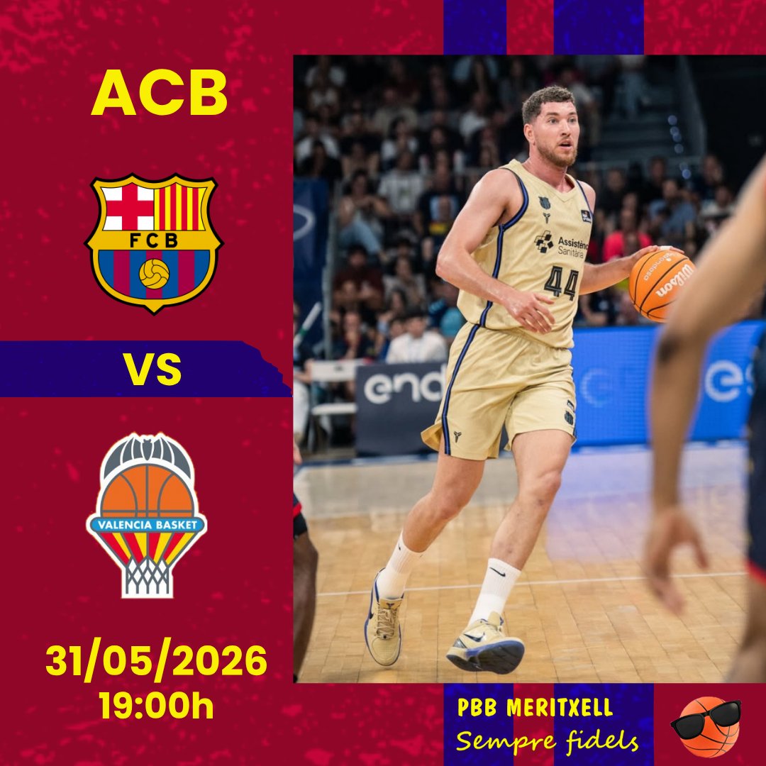 PBBMeritxell's tweet photo. 🏀 Avui a les 19 h, el @fcbbasket juga contra el @valenciabasket, últim partit de Lliga regular.

Ens juguem ser caps de sèrie! Som-hi equip 💪🏽

#ForçaBarça
#SempreFidel
#MaiCaminaràsSols🔵🔴 https://t.co/jlJnBXSXTY
