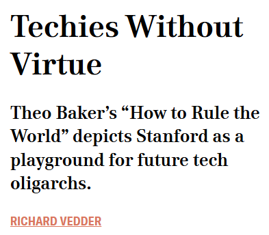 NASorg's tweet photo. How to Rule the World is a great read. I would rather spend an hour with Theo Baker than with virtually any university president or professor I know. https://t.co/kFMuX5GxaA