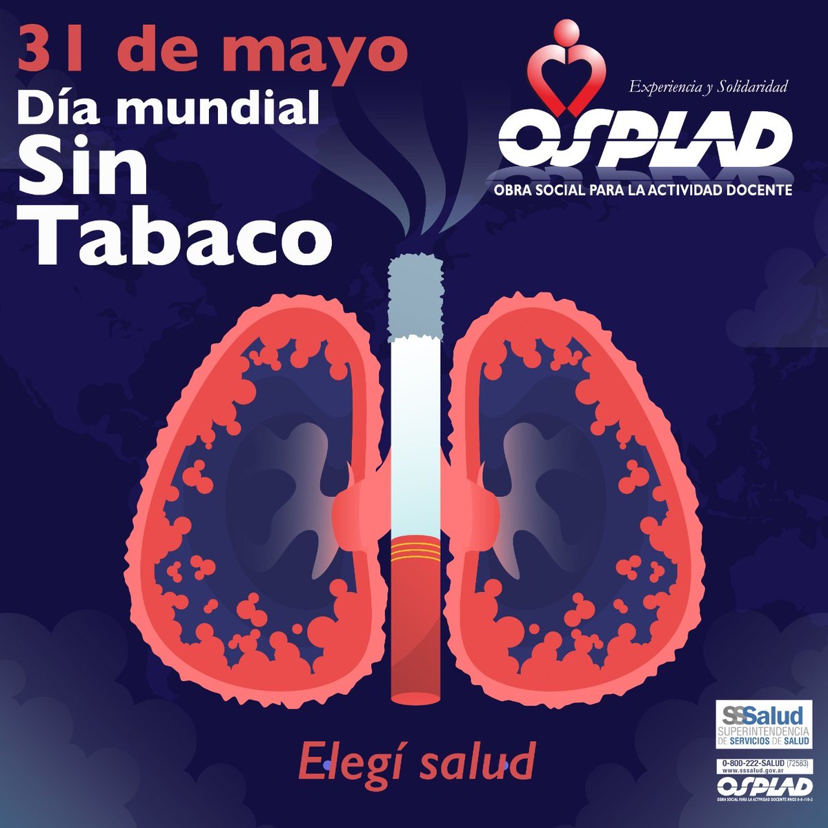 OSPLAD_OFICIAL's tweet photo. 🚭 #DíaMundialSinTabaco 
#OspladTeAcompaña https://t.co/l98OTCgLpO