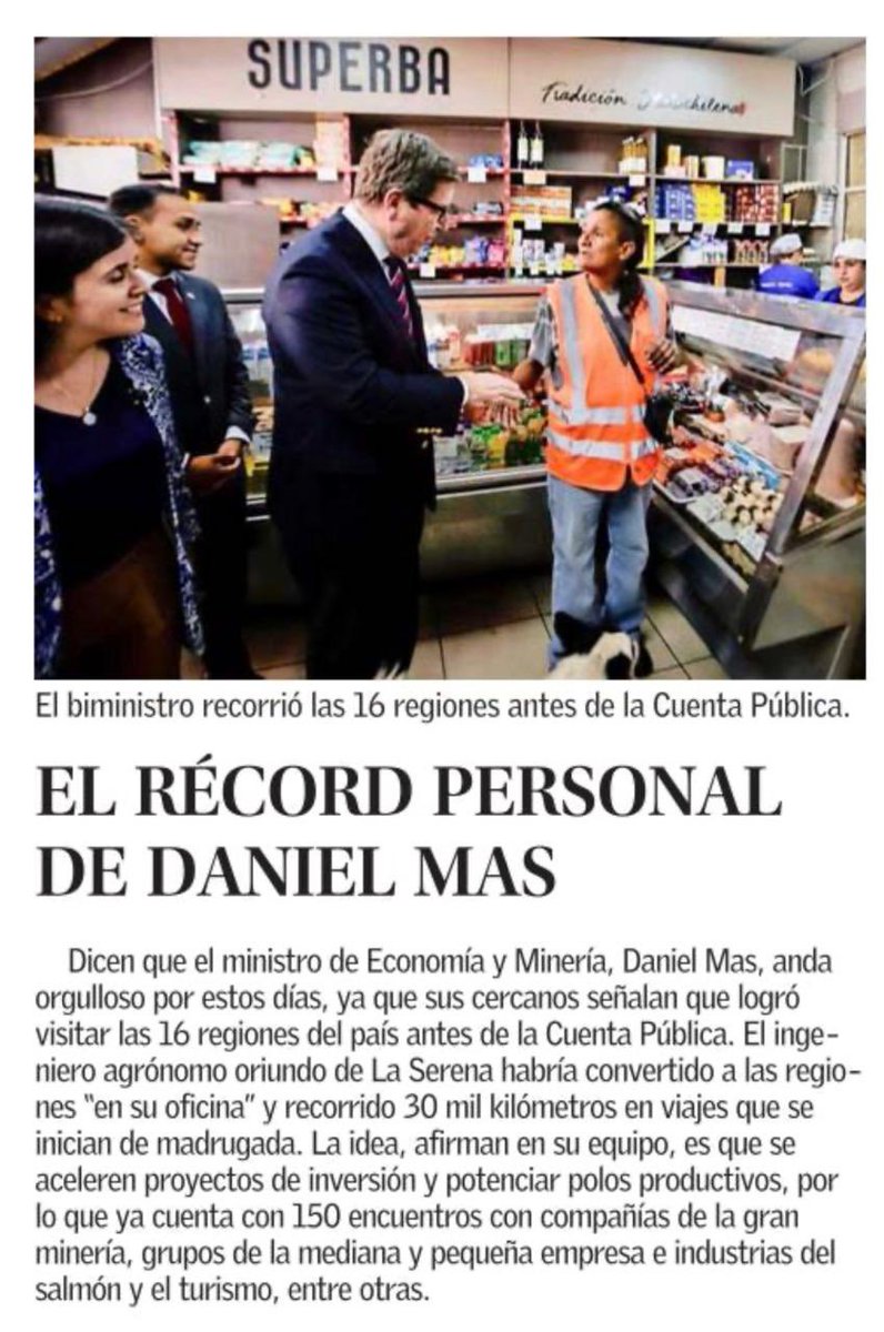 DanielMasValdes's tweet photo. Desde el primer día del Gobierno del @PresidenteKast nos propusimos un desafío claro: ser una administración en terreno, que escuche y que resuelva en el lugar donde ocurren las cosas.
Hoy quiero contarles con orgullo que hemos completado nuestro recorrido inicial por las 16 regiones de Chile. Fueron cerca de 30.000 kilómetros en total de traslados y de un despliegue intenso, con el Gabinete Económico-Minero en terreno, conversando cara a cara con la ciudadanía, los emprendedores y las fuerzas productivas de nuestra patria.
Creemos en una economía profundamente humana, conectada con las personas. Por eso recorrimos Chile: para escuchar los dolores de las regiones y ratificar que, detrás de cada proyecto paralizado, hay un empleo que no se crea y una familia esperando. Por eso, redoblaremos nuestra agenda para facilitar, destrabar y agilizar la inversión. #ChilePuedeMás!!!