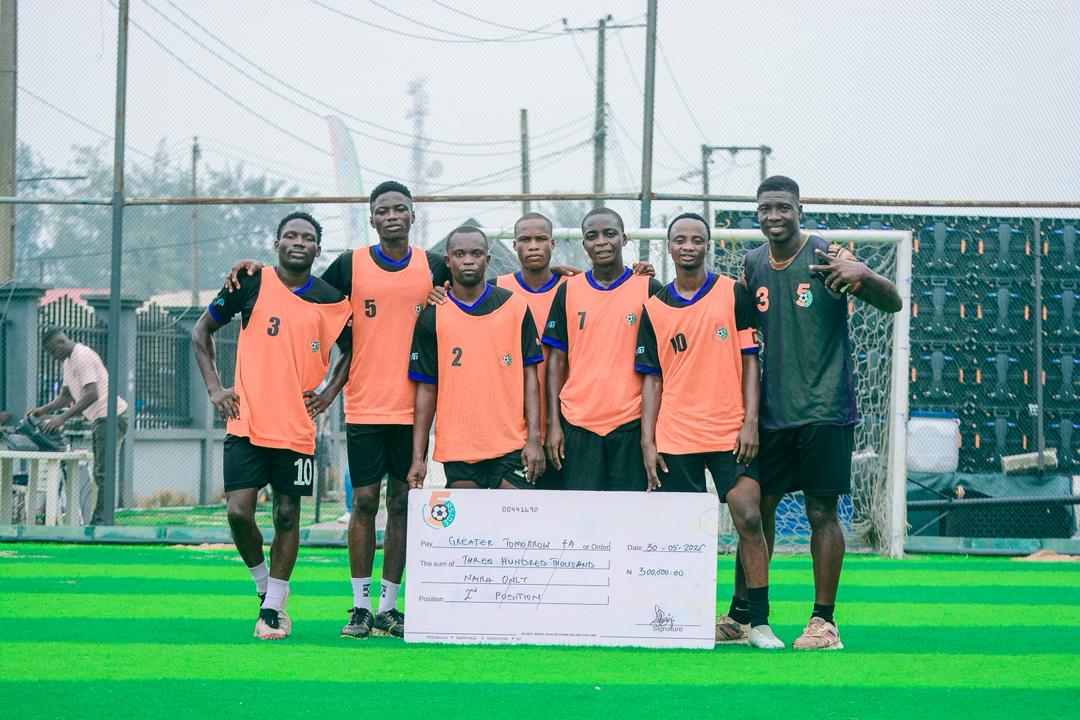 sportsville9ja's tweet photo. @Spires5Aside White Tigers Retain Crown In Lagos Island

It was yet another electrified atmosphere at the Ikoye recreational park on Saturday as White Tigers football club emerged  champions of the Spires 5-Aside Naija Street Soccer divisional champions in Lagos Island.

The coach Emmanuel Olom tutored side defeated Greater Tomorrow FC 5-2 in a pulsating final to retain the crown for the third season consecutively. 

In the losers' final Alphas football club triumph 3-2 on penalty shootout over Dolphin FC after regulation time ended 3-3 in a frenetic encounter.

For the initiator of the tournament, Dr. Bankole Allibay, the divisional championship, has been a success as he projects a more competitive tournament at the state level.

" It's exciting to note that we have redefined 5-Aside football in the West African sub-region. Our projection is to make this tournament the most commercially viable not only in Nigeria but also in the continent. "
" We are set for the state championship and every other event that will be held in the course of the tournament, most importantly the Sports Meet-Tech initiative which is aimed at building the players for life outside the football pitch. The Spires 5-Aside is not just a football tournament but a deliberate propeller of young people to greater opportunities. " Allibay said. 

It was all smiles for the top three teams in the division as White Tigers FC received the sum of 500,000 naira as champions, Greater Tomorrow got 300,000 naira as runner-up, while Alphas football club pocketed 100,000 naira as the third placed side. Ajo Azeez of White Tigers received the top scorer award of N50,000. He scored 6 goals in three matches. 

All three teams will represent the Lagos Island division at the state championship in November 2026.

After a successful hosting of the divisional championship in Ikorodu, Epe, and Lagos Island, the Spires 5-Aside train will now move to Ikeja and Badagry in the coming weeks.
@IbkSports @femibanks @Mathew_Okugbe