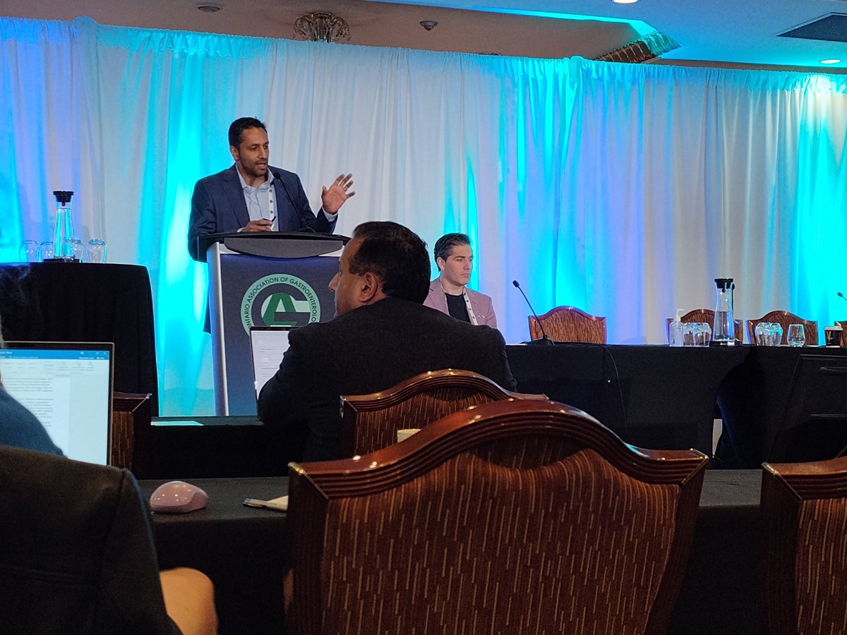 ontario_gastros's tweet photo. Keynote speaker Dr Sanjay Murthy @uOttawaMed updating Ontario gastroenterologists on dysplasia assessment in #IBD at #IBDliver2026 introduced by @uOttawa colleague @GI_JeffMD https://t.co/Z4H2FGj1x3