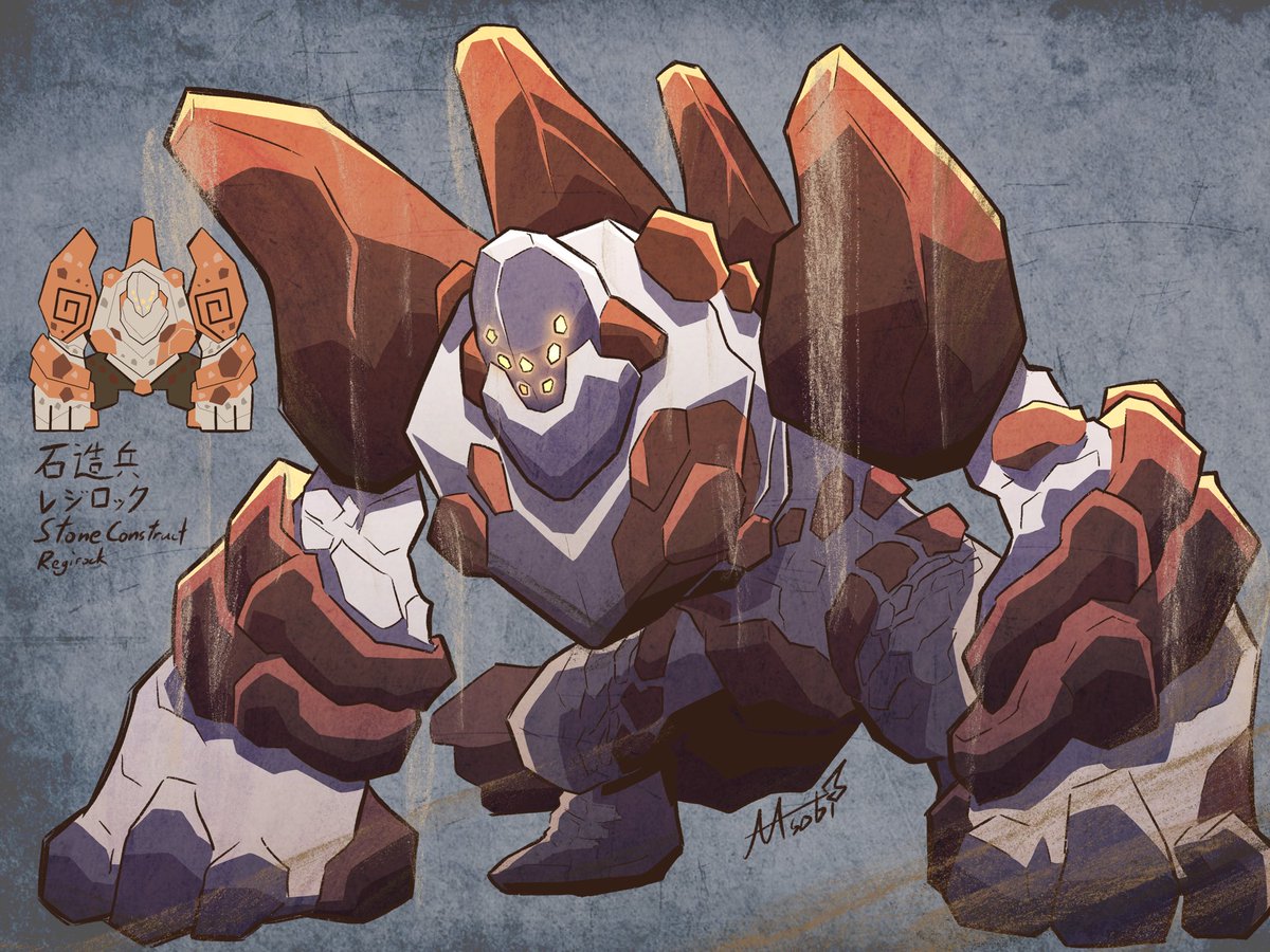 AAAzureAsobibi's tweet photo. Monster hunter Regirock, an ancient artificial monster created as a sentinel, its body is covered in rocks that breaks off from battles, able to regenerate with nearby rocky terrains. It was sealed away long ago in fear of its power

#Monsterhunter #Pokemon #Pokemonfanart https://t.co/Y1o38qwRuG