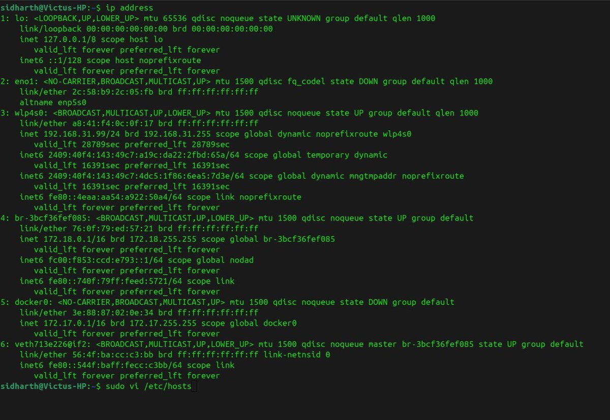 sid250581's tweet photo. Spent today on something that sounds boring but actually breaks your mental model of the internet

Day 3 of Devops course : the difference between a domain and an IP
Here's what clicked for me:
Your machine has 127.0.0.1. That's localhost. It loops back to itself. You can run a server and talk to it without touching the internet at all.
But your router also gives you a private IP something like 192.168.1.x. That one is real on your local network. Phone on the same WiFi? Hit that IP on port 3000.

Then there's /etc/hosts a file that existed before DNS and still wins over it.
Add 127.0.0.1 https://t.co/GdsZWI50Wr and your machine believes that domain is local.
The whole internet is just: IP → packet routing → domain abstraction on top