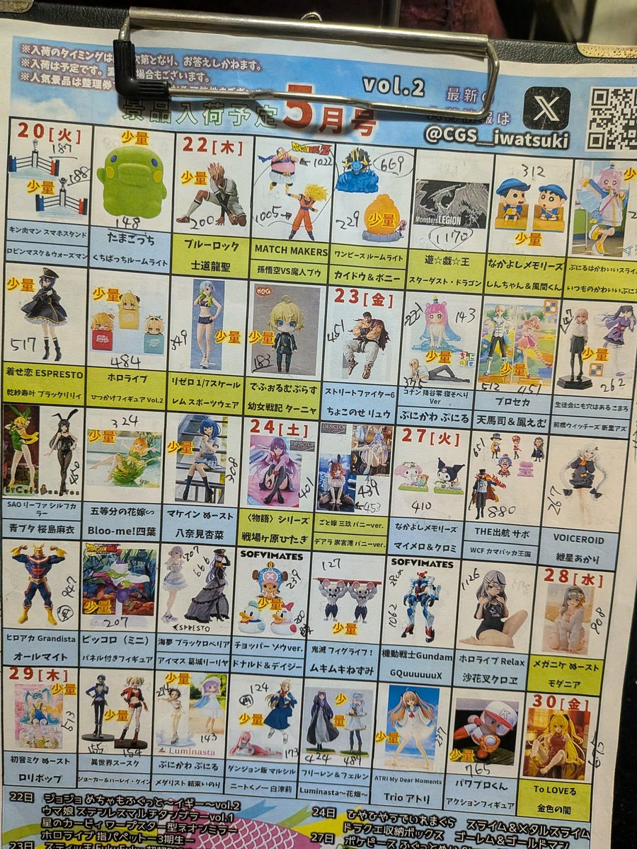 dartsgunsou's tweet photo. 2025.5（去年の入荷予定表）

個人的には、あまり頑張らなかったと思われる月。

メタルクウラ100体集めたツワモノも居そう😆

衝撃だったのは、グラジスのオールマイトでした🙃 https://t.co/4fQlvM6L1l