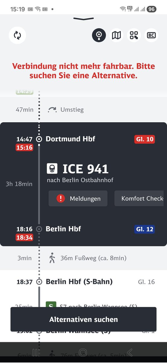 BirgitLamm's tweet photo. Maintenance issues, 2 services cancelled and 1 train with a reduced number of carriages, a recipe for chaos. Overcrowded trains and staff trying to persuade passengers to get off with travel vouchers. I am glad to find any train going to Berlin. #travel @DB_Bahn https://t.co/XGVHuyhFke