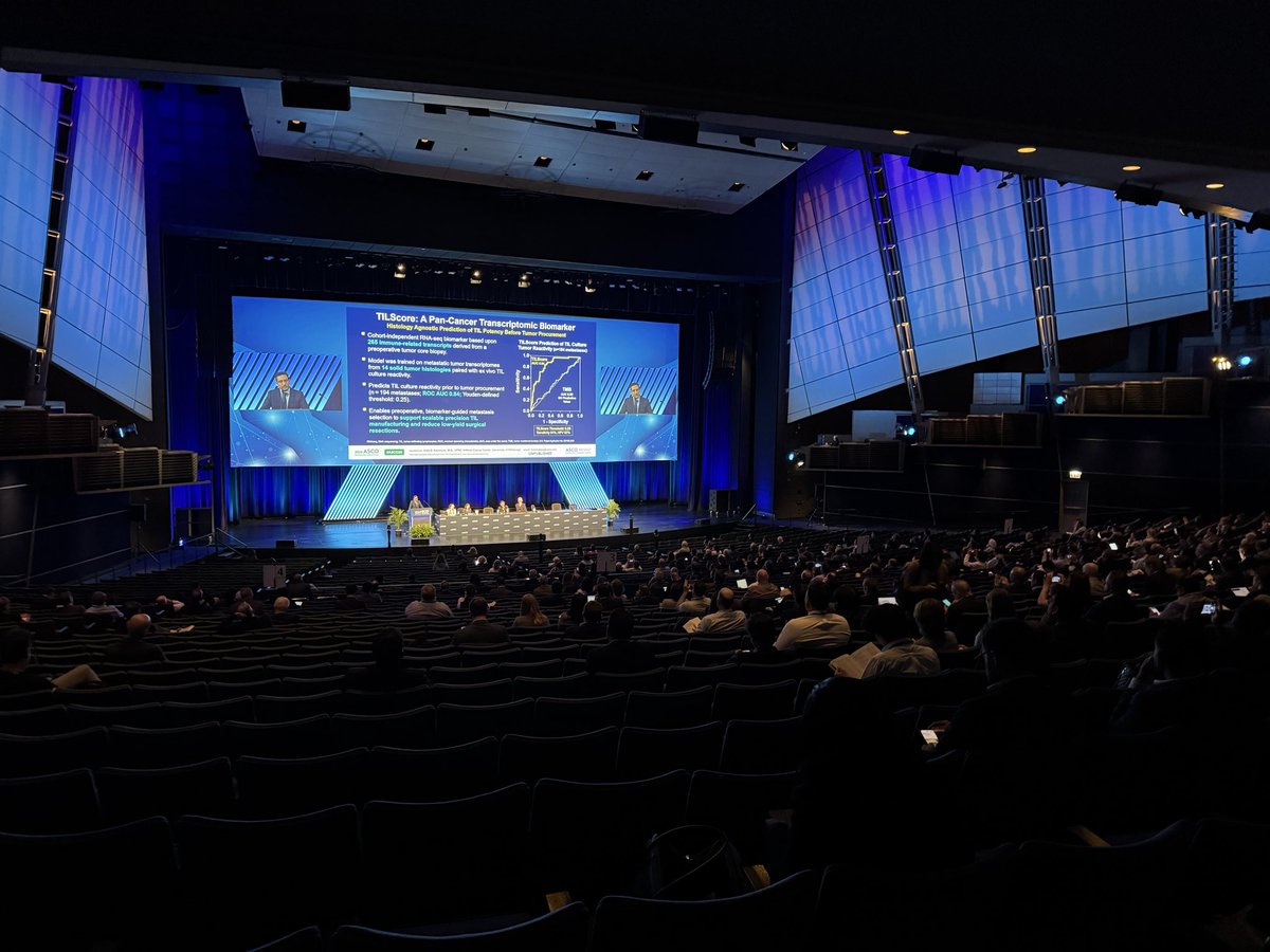 UPMCHillmanCC's tweet photo. Live now in the Airie Theater at #ASCO26 Dr Udai Kammula presents new information on #TIL therapy. @UPMCnews @pitt_immunology @PittHealthSci https://t.co/bHUJormImu