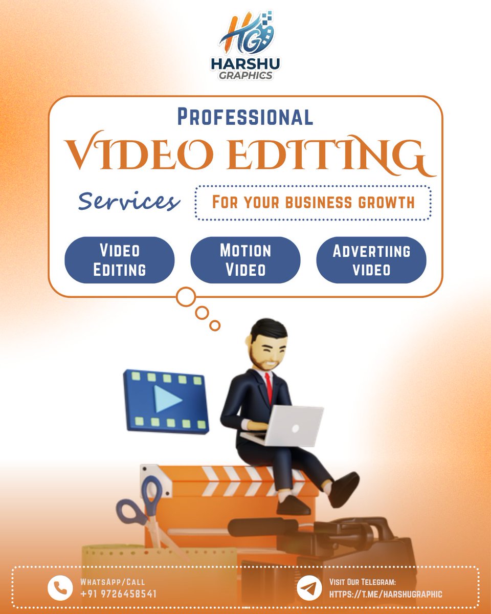 HM_EDITS_MORBI's tweet photo. 🎬 તમારા બિઝનેસને આપો Professional Video Editing નો પાવર! 🚀

✨ Motion Video | Advertising Video | Premium Editing
📈 હવે તમારા Content ને બનાવો વધુ Attractive અને Viral!

#VideoEditing #ProfessionalEditing #HarshuGraphics #MotionVideo #AdvertisingVideo #BusinessGrowth https://t.co/A1LiKaQ5S4