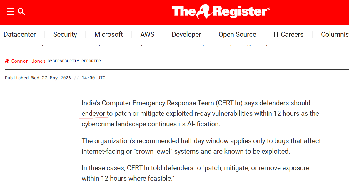 trilobite_1970's tweet photo. @TheRegister @tech_apac Remote Sub Editor available 😀. Look at this! #Typo #Subeditor https://t.co/avnMWwha7O