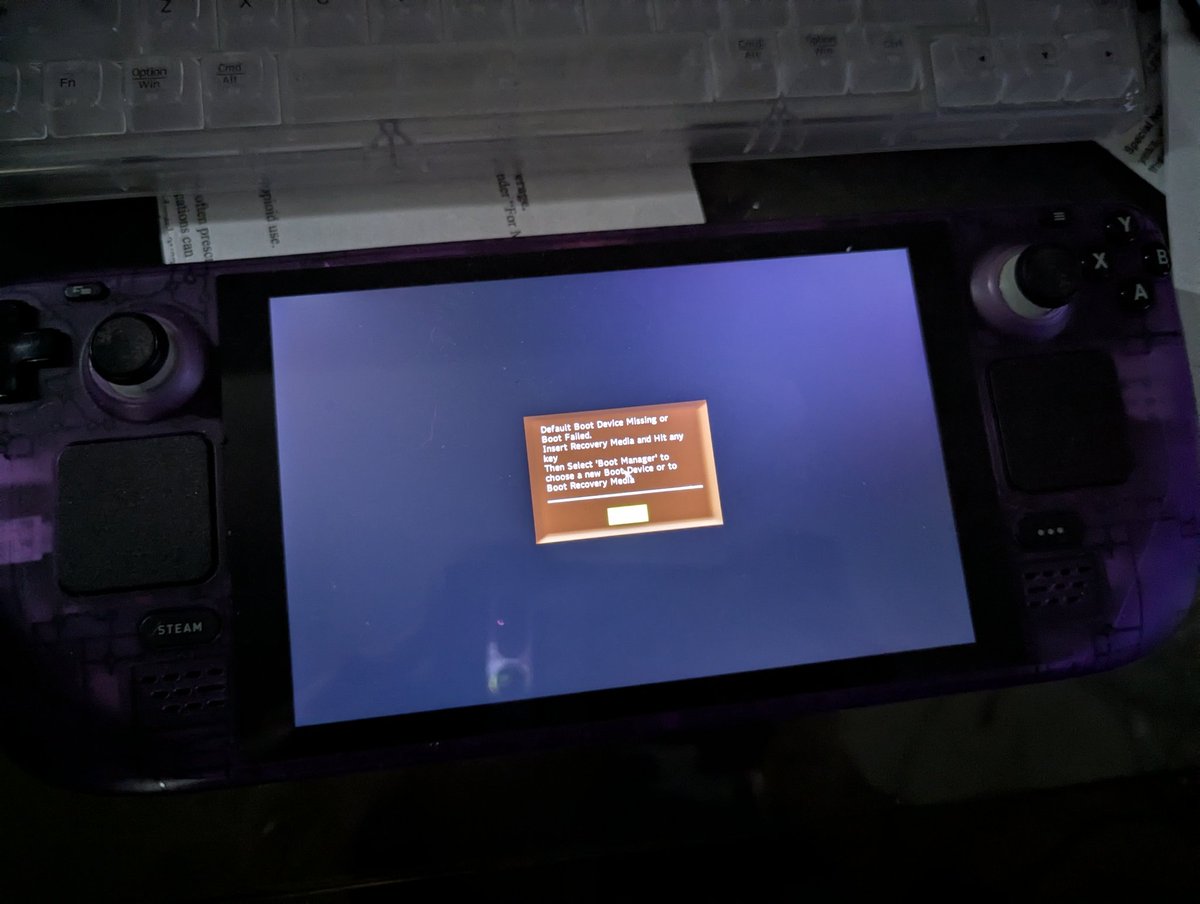 HackInformer's tweet photo. The steam deck will not boot anything unless it has an M2 in it.. I find this very strange. Unless I go in and change some directory loads but. If there's no M2 it will not boot anything on the SD card. It will always lock up. https://t.co/8rrFXlFfAw
