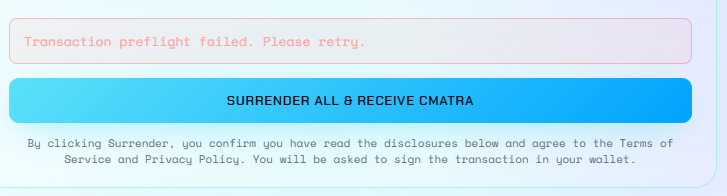 XDevilG5's tweet photo. @fluxpointstudio was trying to swap from Lace but get this preflight failed message? Have tried several times. can you help? https://t.co/9asEovlCG1