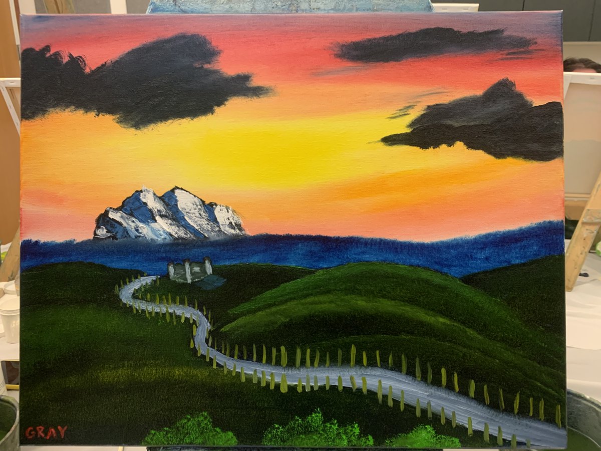 arglefumph's tweet photo. New painting. Funny how the clouds look fine in this version, but in real life, the clouds look way too dark. https://t.co/qQNX6Xz2zb